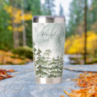 Monogrammed Pine Forest and Mountains