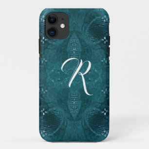 Monogrammed Pine Green Look of Fabric Case-Mate iPhone Case