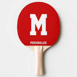 Monogrammed ping pong paddle for table tennis
