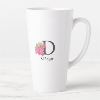 Monogrammed Pink Azalea Latte Mug