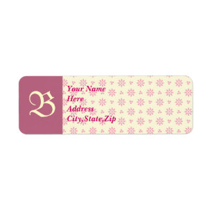 Monogrammed Pink Eyelet Address Label