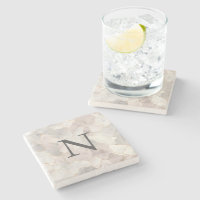 Monogrammed Pink Grey White Gold Marble