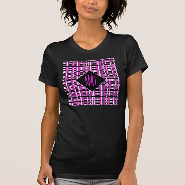 Monogrammed Pink Plaid T-Shirt (Front)