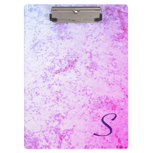 Monogrammed Pink & Purple Marbled Clipboard
