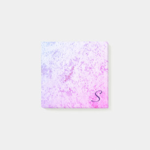 Monogrammed Pink & Purple Marbled  Post-it Notes