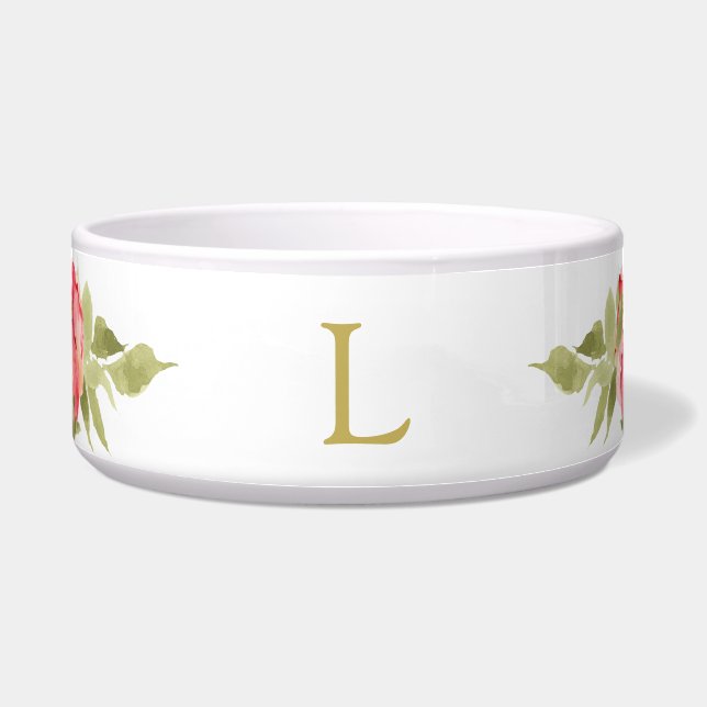 Monogrammed pink watercolour rose (Front)