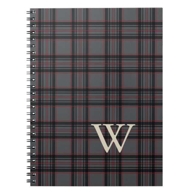 Monogrammed Plaid Notebook (Front)