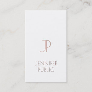 Monogrammed Plain Elegant Modern Design Trendy Business Card