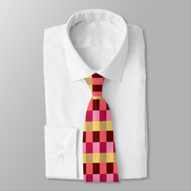 Monogrammed  Polka Dots Pattern Tie (Tied)