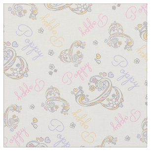 Monogrammed Poppy name and letter P fabric