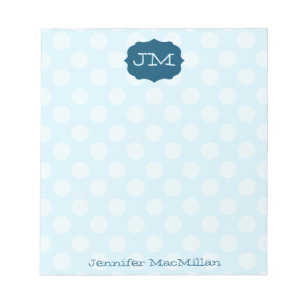 Monogrammed Preppy Notepad, Shades of Blue, Notepad