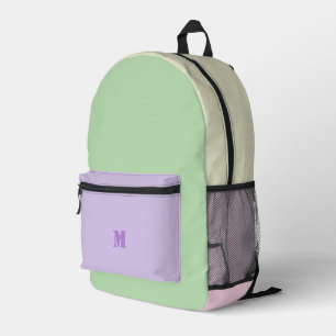 Monogrammed Pretty Colorful Modern Girly Sweet  Printed Backpack