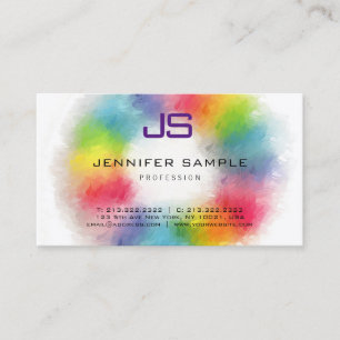 Monogrammed Professional Elegant Colourful Templat Business Card