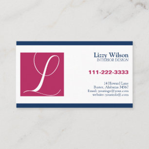 Monogrammed Professional Employee Business Card