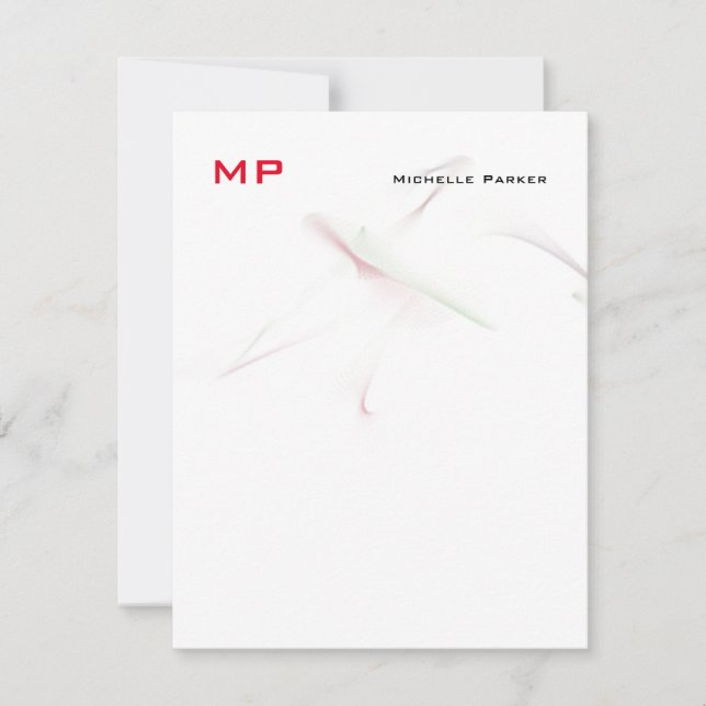 Monogrammed Professional Plain Minimalist Card (Front)