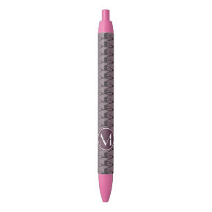 Monogrammed Purple Violet Deer Personalised   N3 Black Ink Pen