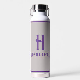Monogrammed Purple  Water Bottle