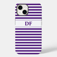 Monogrammed Purple/White Stripes