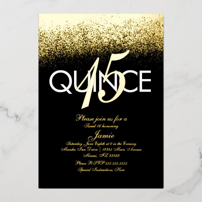 Monogrammed Quince Pressed Glitter Gold (Front)