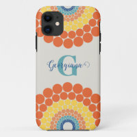 Monogrammed Radiant Aegean Summer Dot Mandala