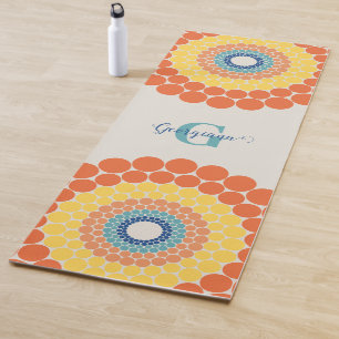 Monogrammed Radiant Aegean Summer Dot Mandala Yoga Mat