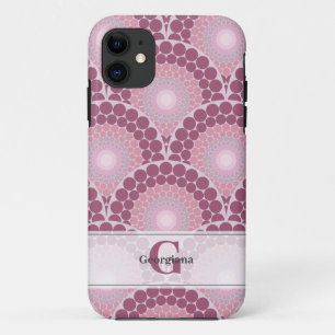 Monogrammed Radiant Pinks Dusky Rose Dot Mandala Case-Mate iPhone Case