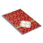 Monogrammed Red and Gold Moroccan