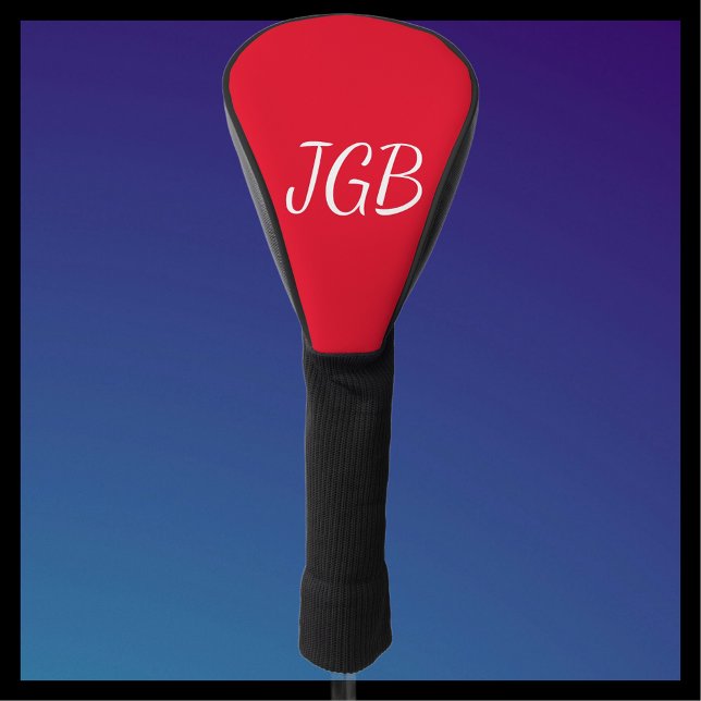 Monogrammed Red and White or Choose Your Colour Golf Head Cover (Creator Uploaded)