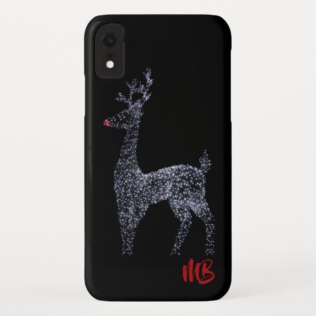 Monogrammed Reindeer Christmas Lights | Holidays Case-Mate iPhone Case (Back)