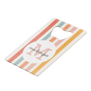 Monogrammed Retro Colourful Stripes Personalised