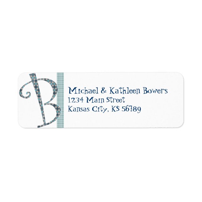 Monogrammed Return Address Label (Front)