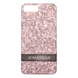 Monogrammed Rose Gold Glitter Pattern iPhone 8 Plus/7 Plus Case