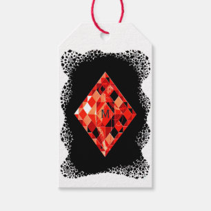 Monogrammed Ruby Birthstone Gift Tags
