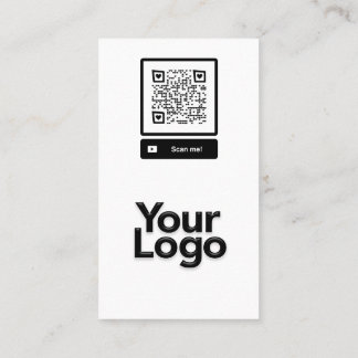 Monogrammed S Black and White Floral QR Code Logo Business Card