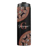 Monogrammed Safari Sunset Bohemian Dot Mandala