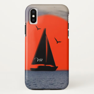 Monogrammed Sailboat Case-Mate iPhone Case