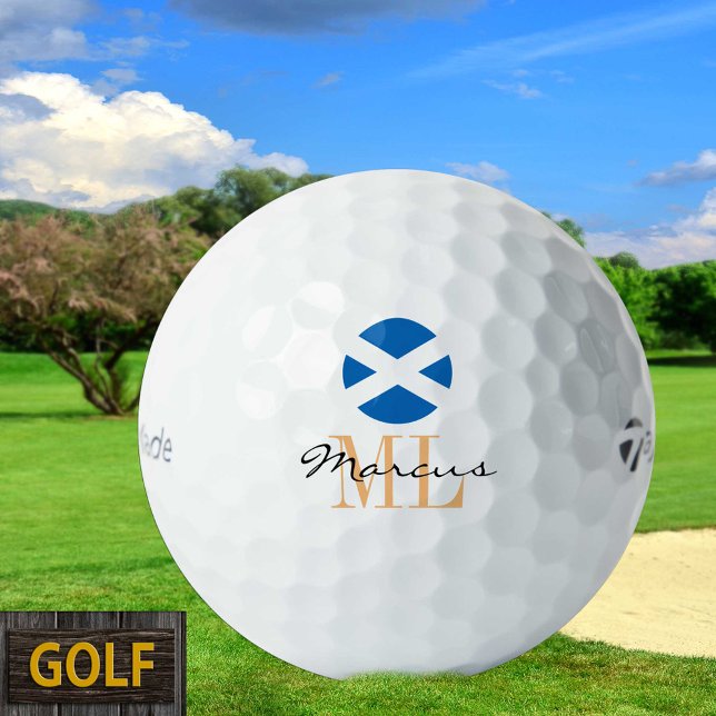 Monogrammed Scottish Flag, Emblem & Scotland Golf Balls (Creator Uploaded)