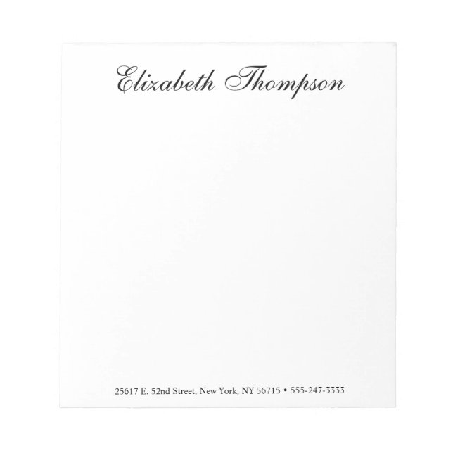 Monogrammed Script Notepad (Front)