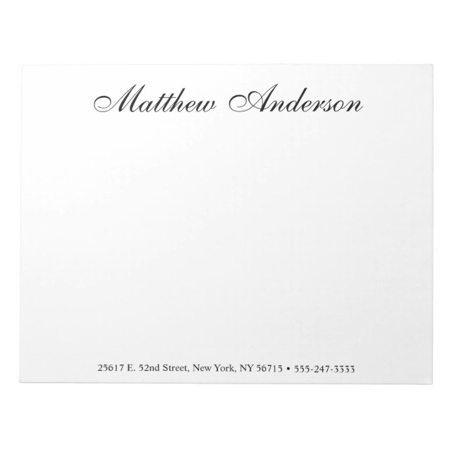 Monogrammed Script Notepad (Front)