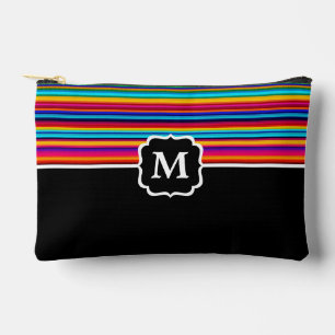 Monogrammed Serape Striped Accessory Pouch
