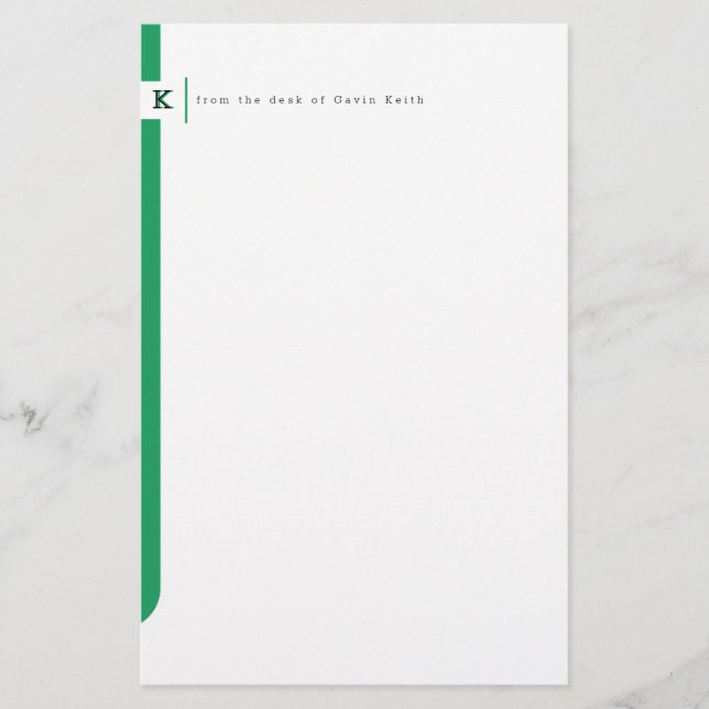 Monogrammed Sidebar Stationery (Front)