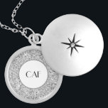 Monogrammed Silver Glitter Bridesmaid Gifts Trendy Locket Necklace<br><div class="desc">Monogram this silver glitter necklace for your bridesmaids and bridal party. Makes a great gift for any women.</div>