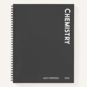 Monogrammed simple Chemistry dark grey Notebook