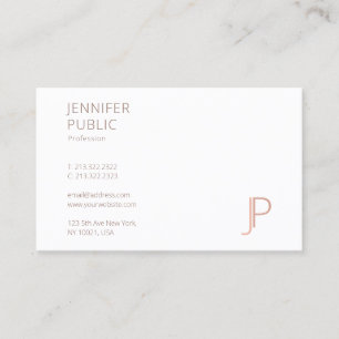Monogrammed Simple Design Template Elegant Modern Business Card