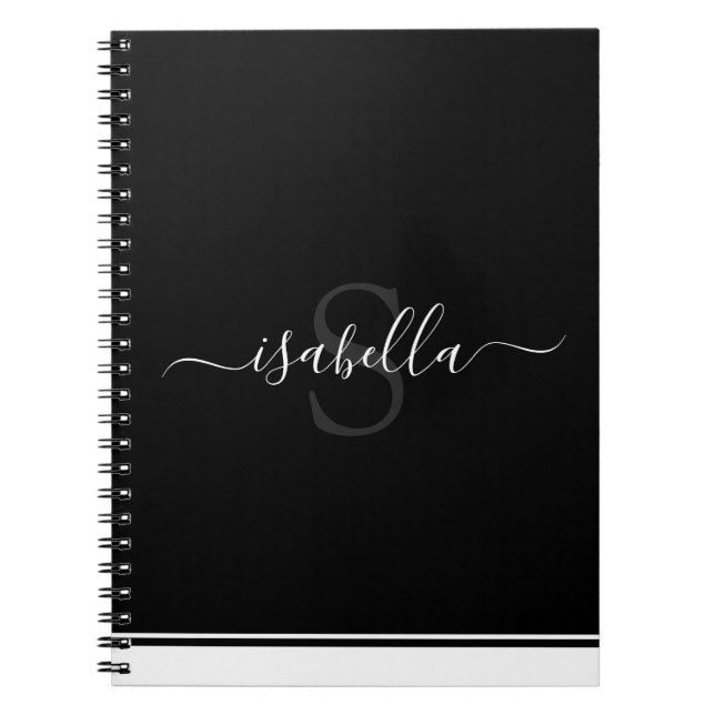 Monogrammed Simple Modern Elegant Notebook (Front)