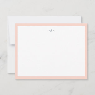Monogrammed Single Letter Monogram Blue Striped Card