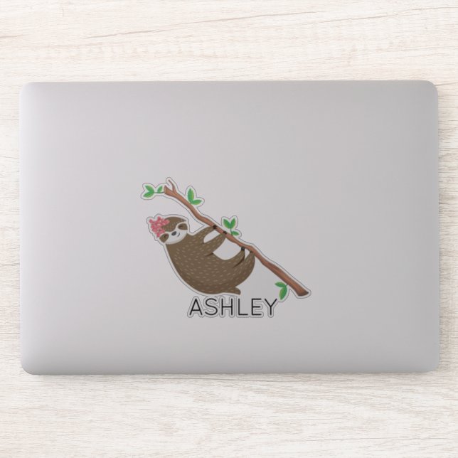 Monogrammed Sloth girl personalised (Computer)