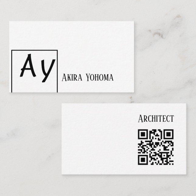 Monogrammed Small Business Info Card (Front/Back)