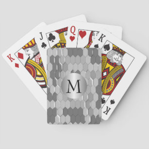 Monogrammed Snakeskin Design Playing Cards