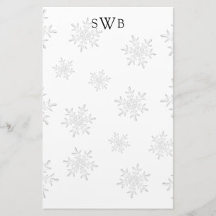 Monogrammed Snowflake Blank Christmas Paper